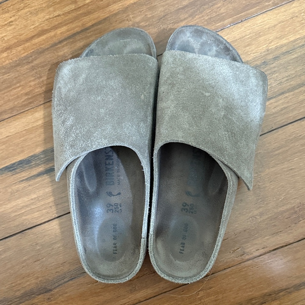 Birkenstock Suede Mules in Gray